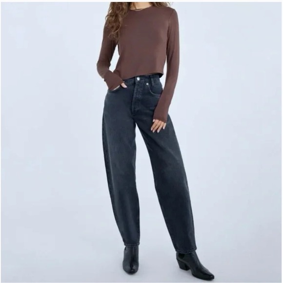 Agolde High Rise Tapered Baggy Jean Size 26